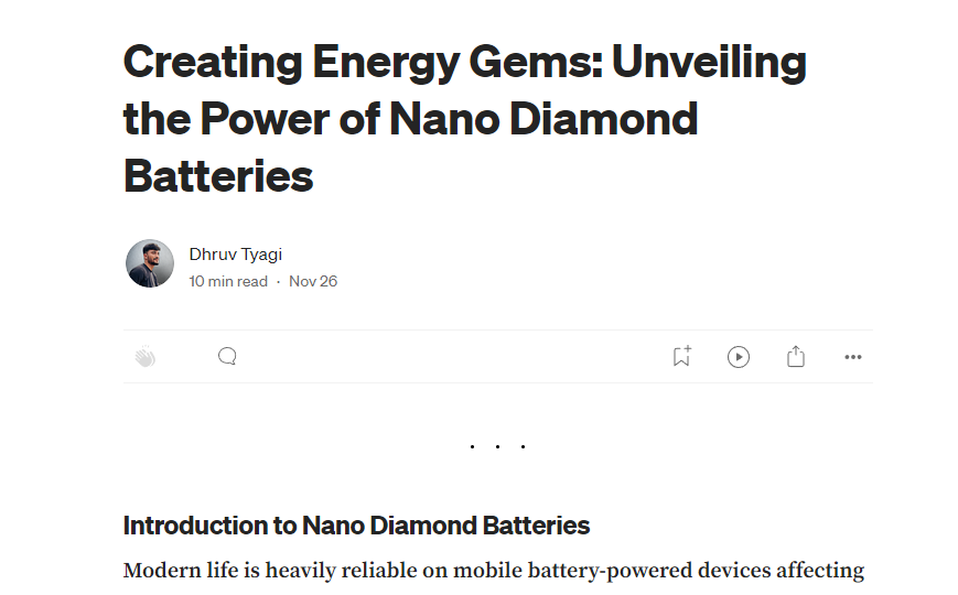 Creating Energy Gems: Unveiling the Power of Nano Diamond Batteries